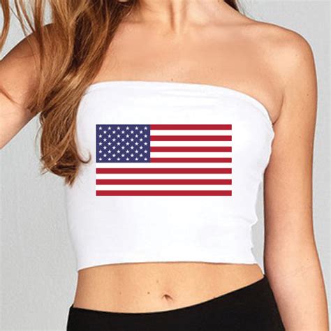 usa flag tube top